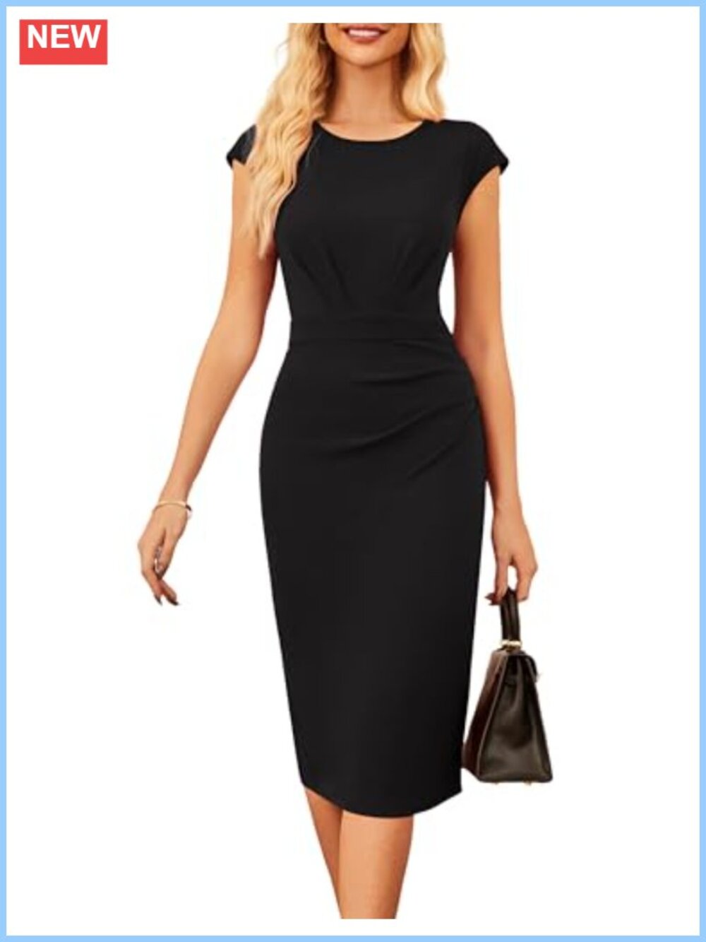 GRACE KARIN Women's Cap Sleeve Bodycon Work Office Midi Dress